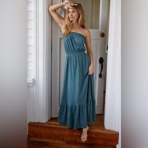 NWT- Anthropologie Daily Practice Teal Strapless Dress